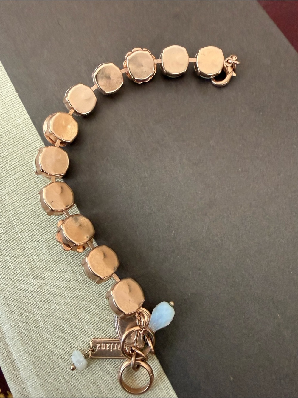 Mariana Jewelry Rose Gold and Ivory Mineral Stones Crystal Bracelet Color M3911 - Picture 8 of 8